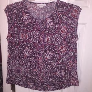 Liz Claiborne paisley Keyhole Blouse sleeveless